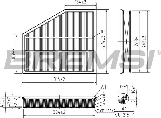 Bremsi FA1228 - Filter za zrak www.molydon.hr