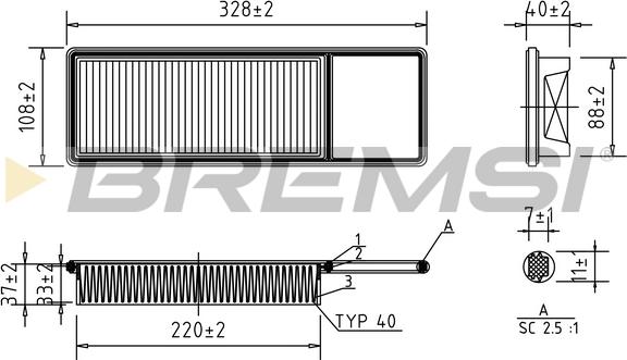 Bremsi FA1705 - Filter za zrak www.molydon.hr