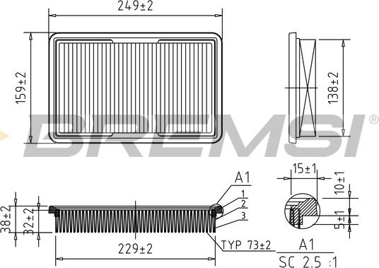 Bremsi FA2054 - Filter za zrak www.molydon.hr