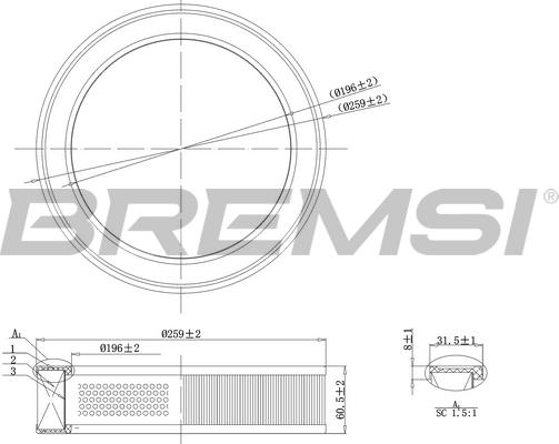 Bremsi FA2068 - Filter za zrak www.molydon.hr