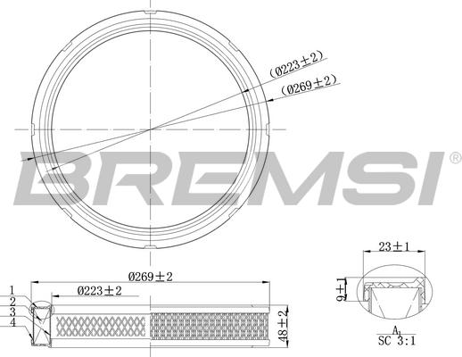 Bremsi FA2081 - Filter za zrak www.molydon.hr