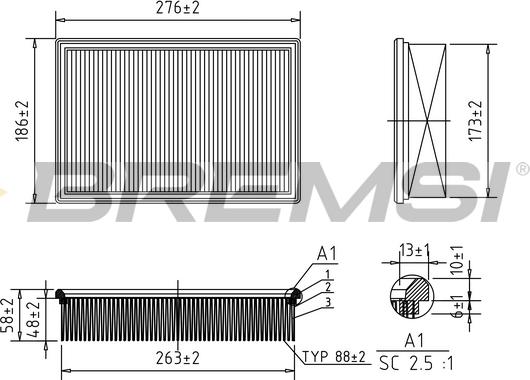 Bremsi FA2154 - Filter za zrak www.molydon.hr