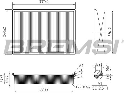 Bremsi FA2169 - Filter za zrak www.molydon.hr