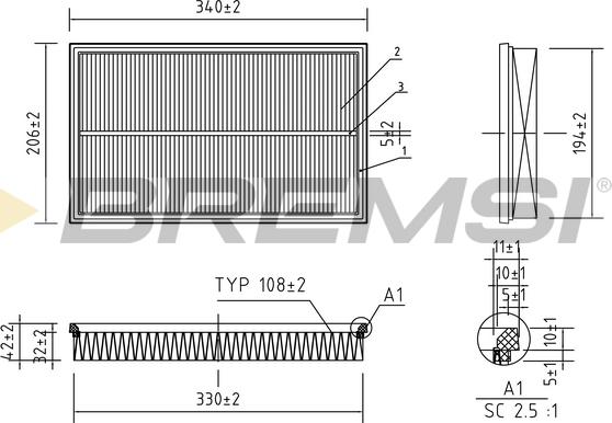 Bremsi FA2165 - Filter za zrak www.molydon.hr