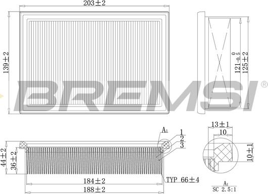 Bremsi FA2104 - Filter za zrak www.molydon.hr