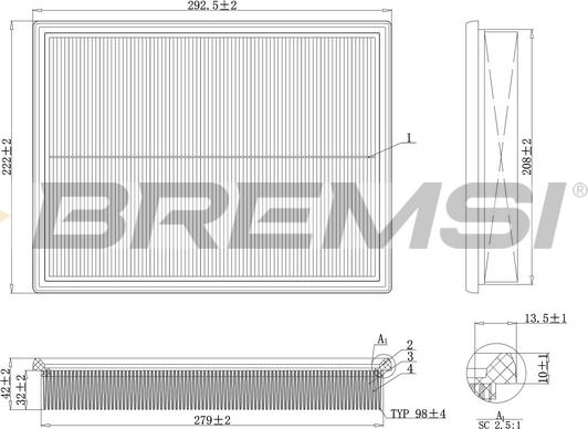 Bremsi FA2105 - Filter za zrak www.molydon.hr