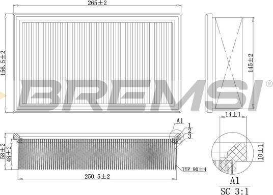 Bremsi FA2106 - Filter za zrak www.molydon.hr