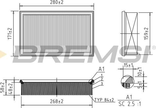 Bremsi FA2101 - Filter za zrak www.molydon.hr