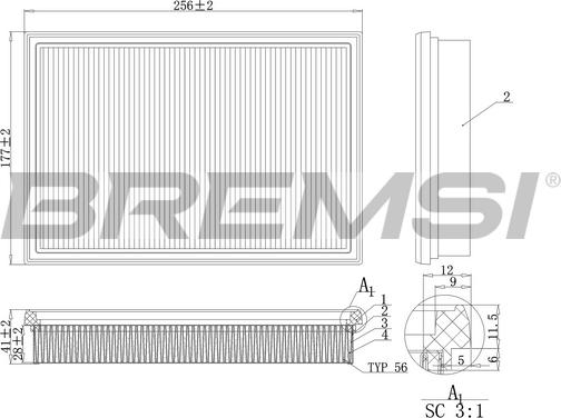 Bremsi FA2115 - Filter za zrak www.molydon.hr