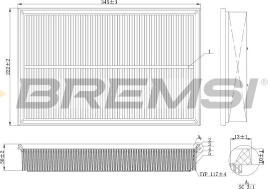 Bremsi FA2138 - Filter za zrak www.molydon.hr