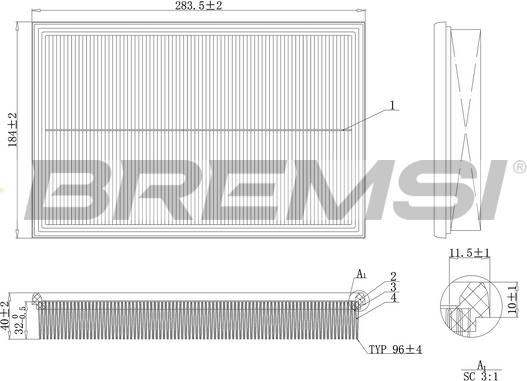 Bremsi FA2124 - Filter za zrak www.molydon.hr