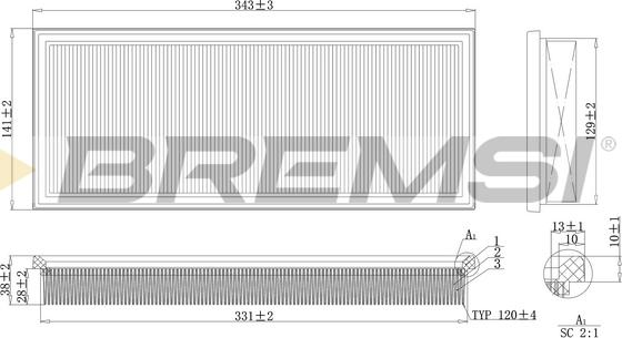 Bremsi FA2121 - Filter za zrak www.molydon.hr