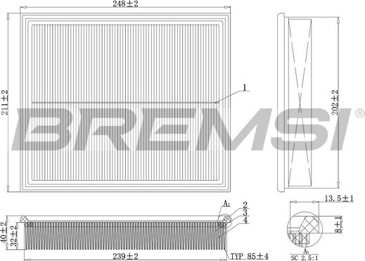 Bremsi FA2128 - Filter za zrak www.molydon.hr