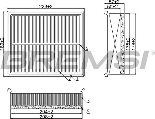 Bremsi FA2179 - Filter za zrak www.molydon.hr