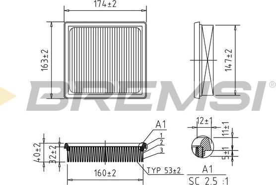 Bremsi FA2344 - Filter za zrak www.molydon.hr