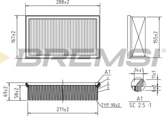 Bremsi FA2345 - Filter za zrak www.molydon.hr