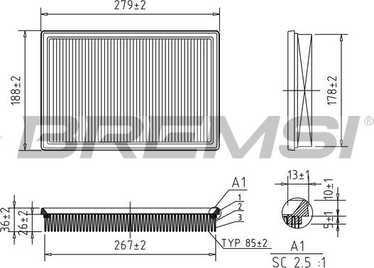 Bremsi FA2324 - Filter za zrak www.molydon.hr