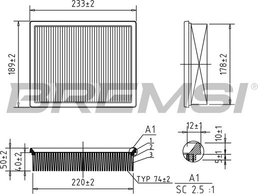 Bremsi FA2322 - Filter za zrak www.molydon.hr