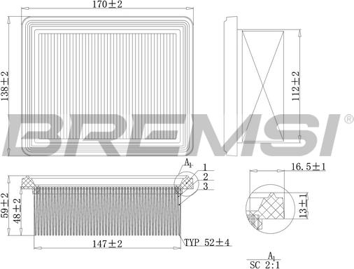 Bremsi FA2217 - Filter za zrak www.molydon.hr