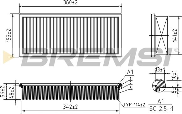 Bremsi FA2287 - Filter za zrak www.molydon.hr