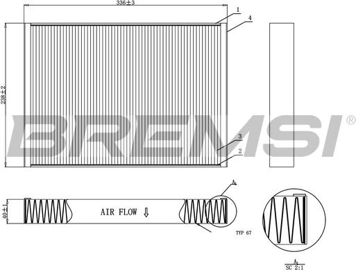 Bremsi FC0952 - Filter kabine www.molydon.hr