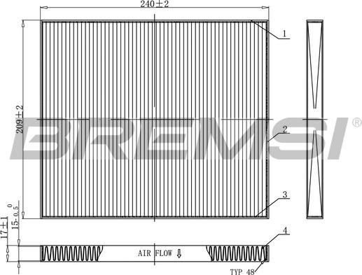 Bremsi FC0921 - Filter kabine www.molydon.hr