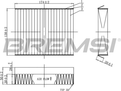 Bremsi FC0490 - Filter kabine www.molydon.hr