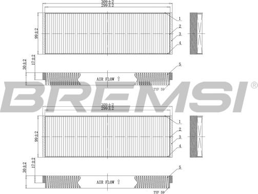 Bremsi FC0851 - Filter kabine www.molydon.hr