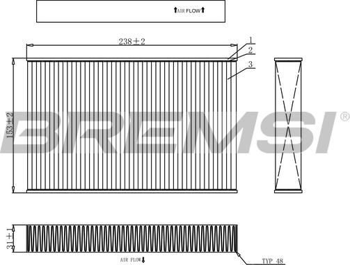 Bremsi FC0885 - Filter kabine www.molydon.hr