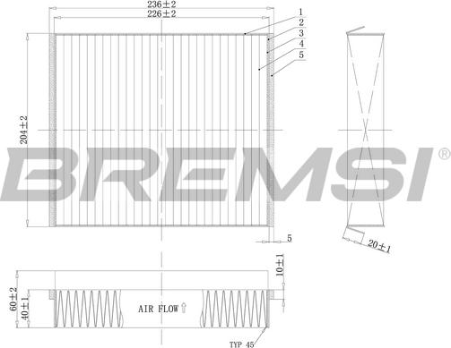 Bremsi FC1333 - Filter kabine www.molydon.hr