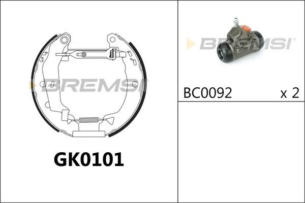 Bremsi GK0101 - Komplet kočnica, bubanj kočnice www.molydon.hr