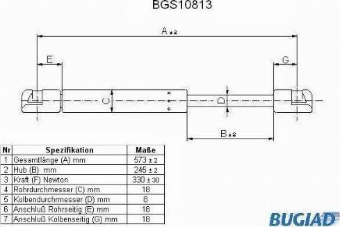 Bugiad BGS10813 - Plinski amortizer, hauba motora www.molydon.hr