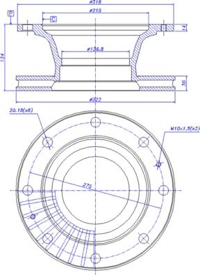 Knorr Bremse II 39096 F - Kočioni disk www.molydon.hr