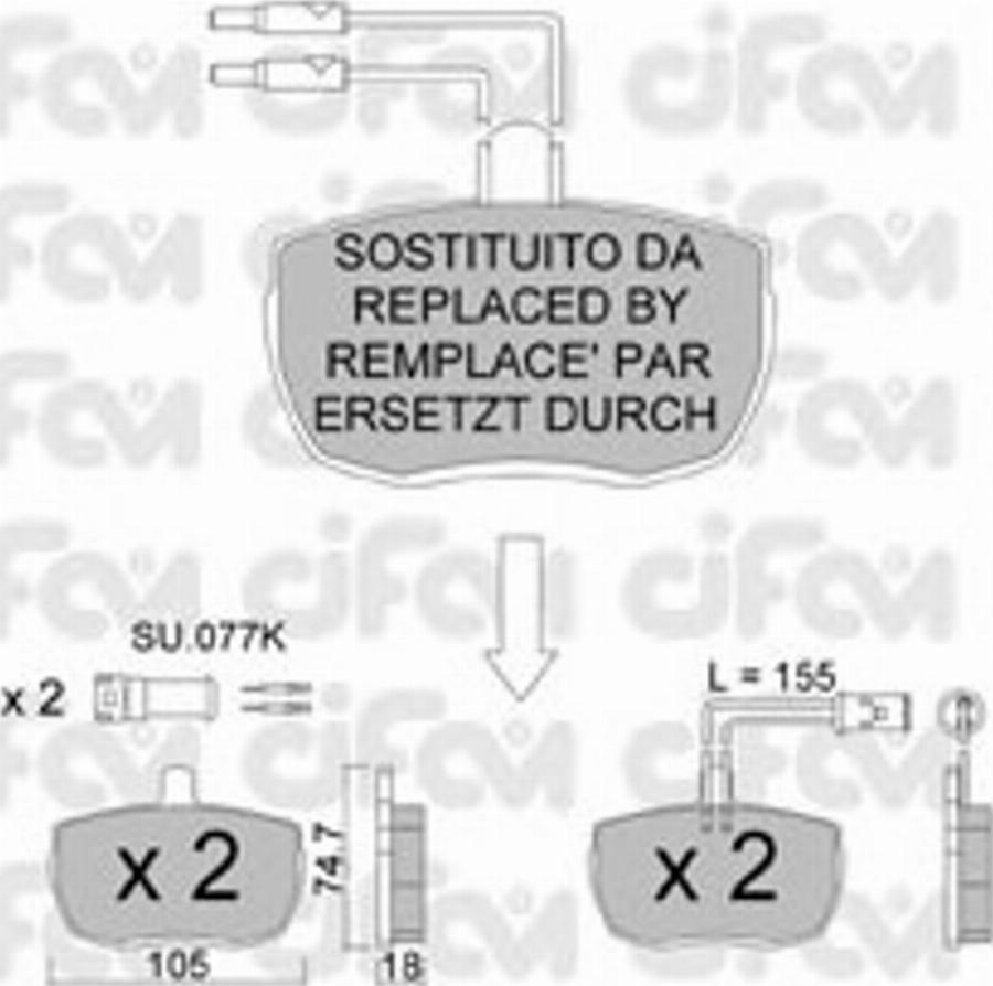 Cifam 822-016-4 - Komplet Pločica, disk-kočnica www.molydon.hr