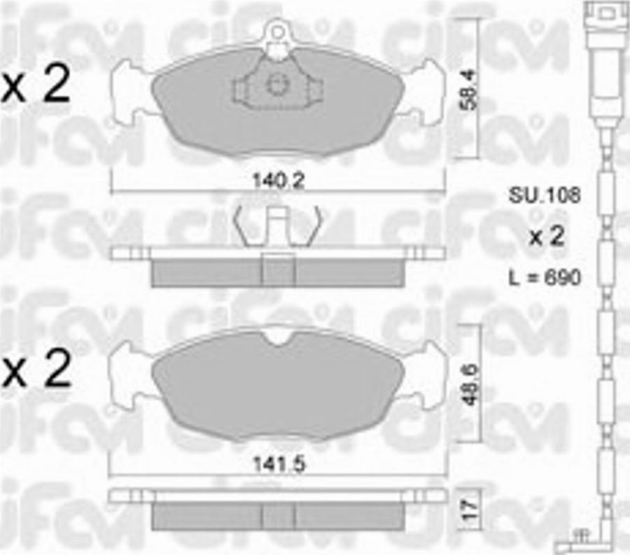 Cifam 822-077-0K - Komplet Pločica, disk-kočnica www.molydon.hr