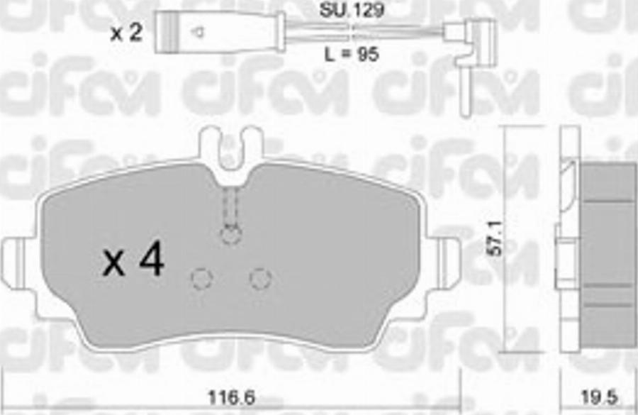 Cifam 8223101K - Komplet Pločica, disk-kočnica www.molydon.hr