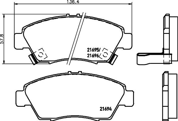 Akebono ACT621A - Komplet Pločica, disk-kočnica www.molydon.hr