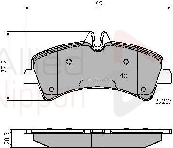 Comline ADB01575 - Komplet Pločica, disk-kočnica www.molydon.hr