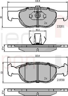 Comline ADB01018 - Komplet Pločica, disk-kočnica www.molydon.hr