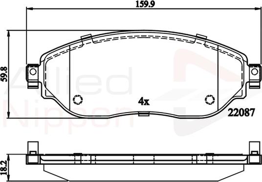 Comline ADB02285 - Komplet Pločica, disk-kočnica www.molydon.hr