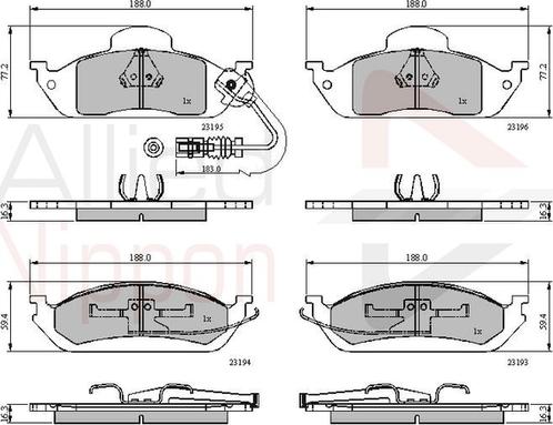 Comline ADB1911 - Komplet Pločica, disk-kočnica www.molydon.hr