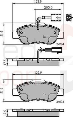 Comline ADB11600 - Komplet Pločica, disk-kočnica www.molydon.hr