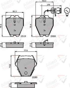 Comline ADB11770 - Komplet Pločica, disk-kočnica www.molydon.hr