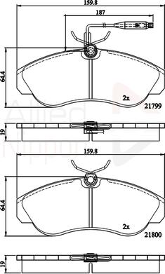 Comline ADB1275 - Komplet Pločica, disk-kočnica www.molydon.hr