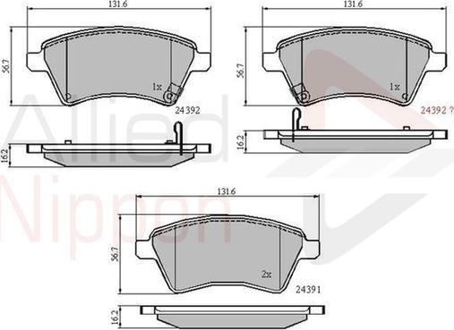 Comline ADB31513 - Komplet Pločica, disk-kočnica www.molydon.hr