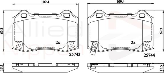 Comline ADB32308 - Komplet Pločica, disk-kočnica www.molydon.hr