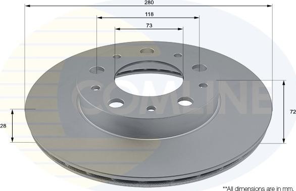 Comline ADC2867V - Kočioni disk www.molydon.hr