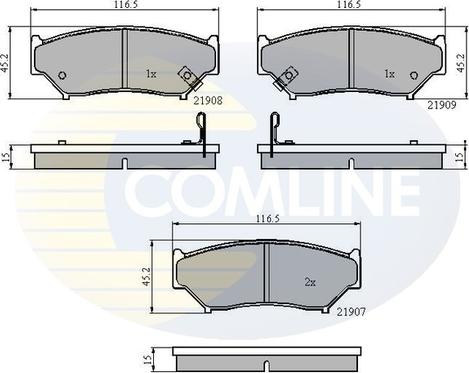 Comline CBP3587 - Komplet Pločica, disk-kočnica www.molydon.hr