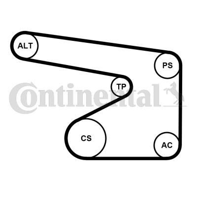 Continental 5PK1355WP4 - Vodena pumpa + garnitura klinastog rebrastog remena www.molydon.hr