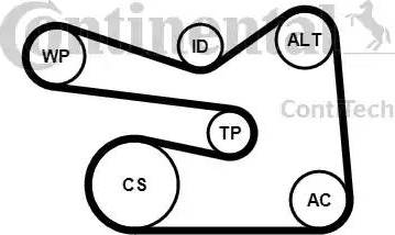 Continental 6PK1733K1 - Garnitura klinastog rebrastog remena www.molydon.hr